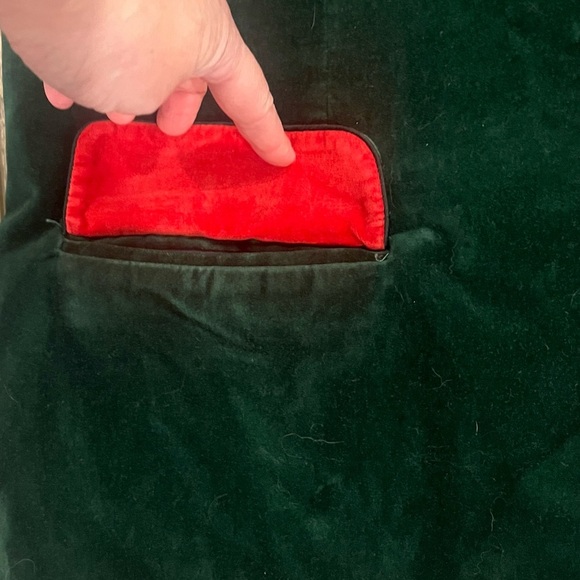 Vintage 90s Tabi International Velvet Blazer Green Gold Buttons size large - Picture 5 of 13